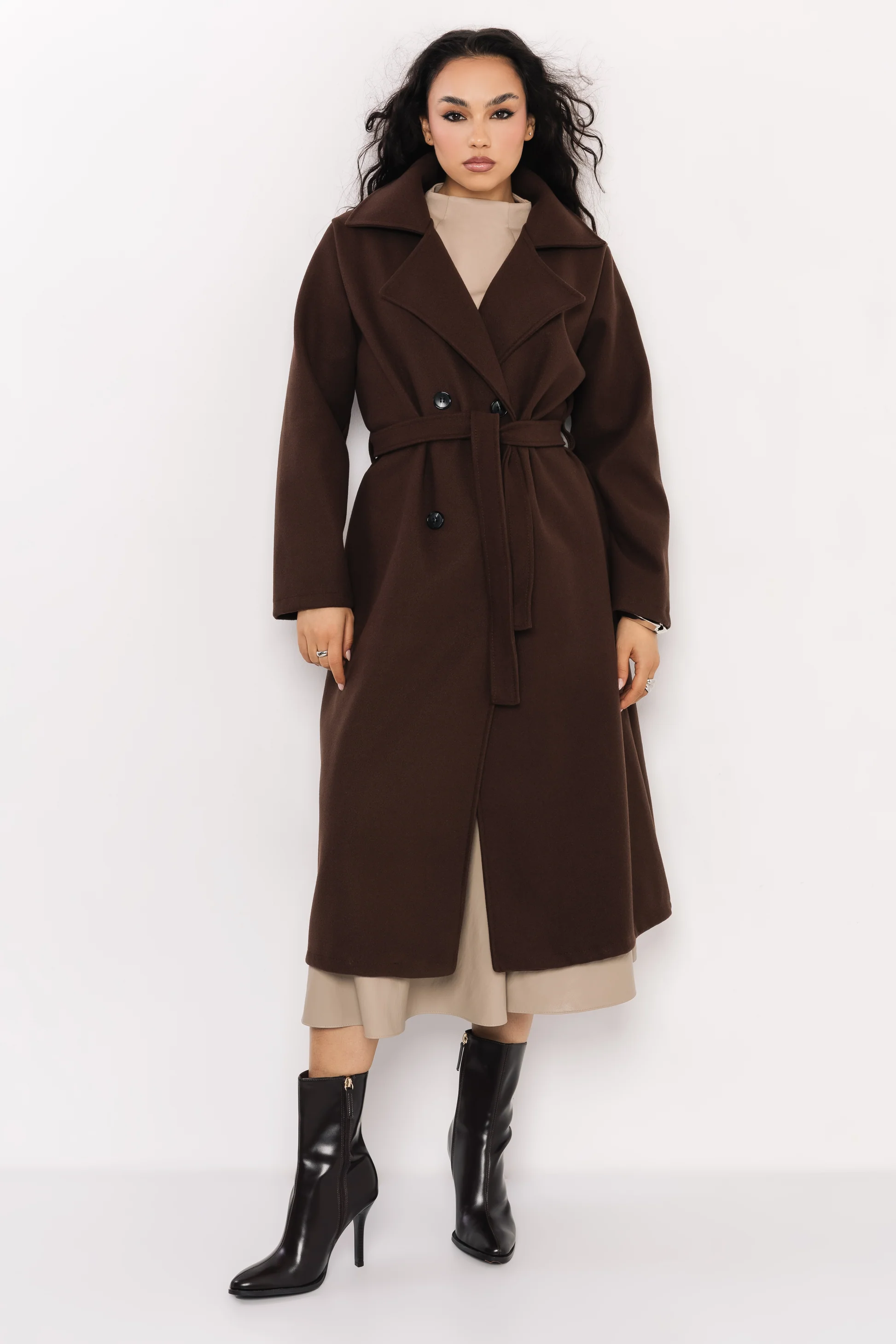 AMNESIA Poma szövetkabát/sötétbarna