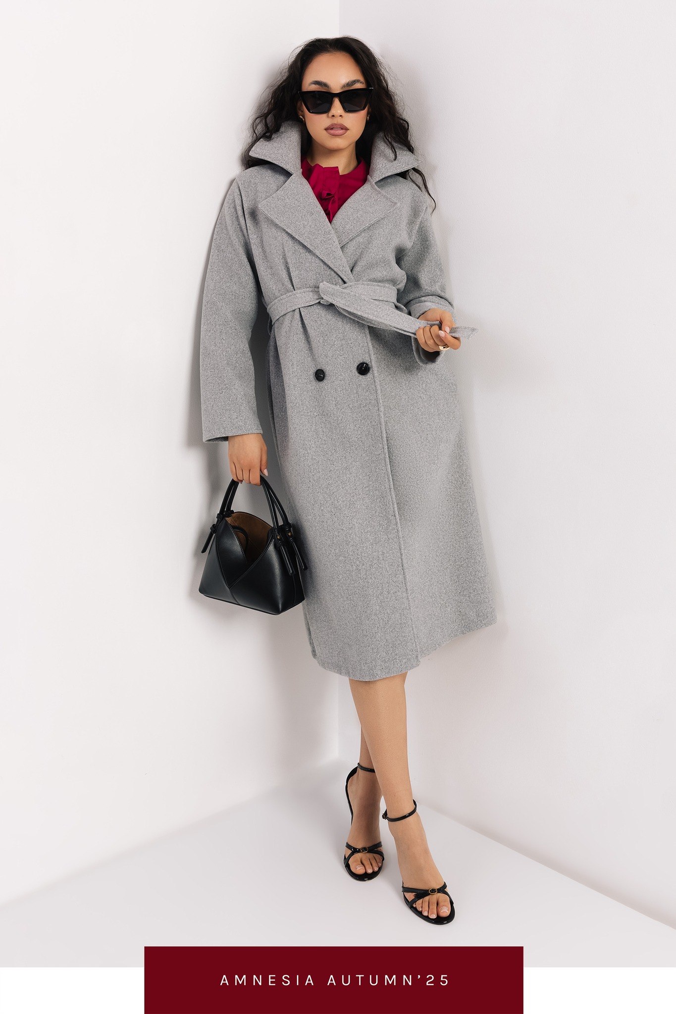 AMNESIA Poma szövetkabát/melange szürke