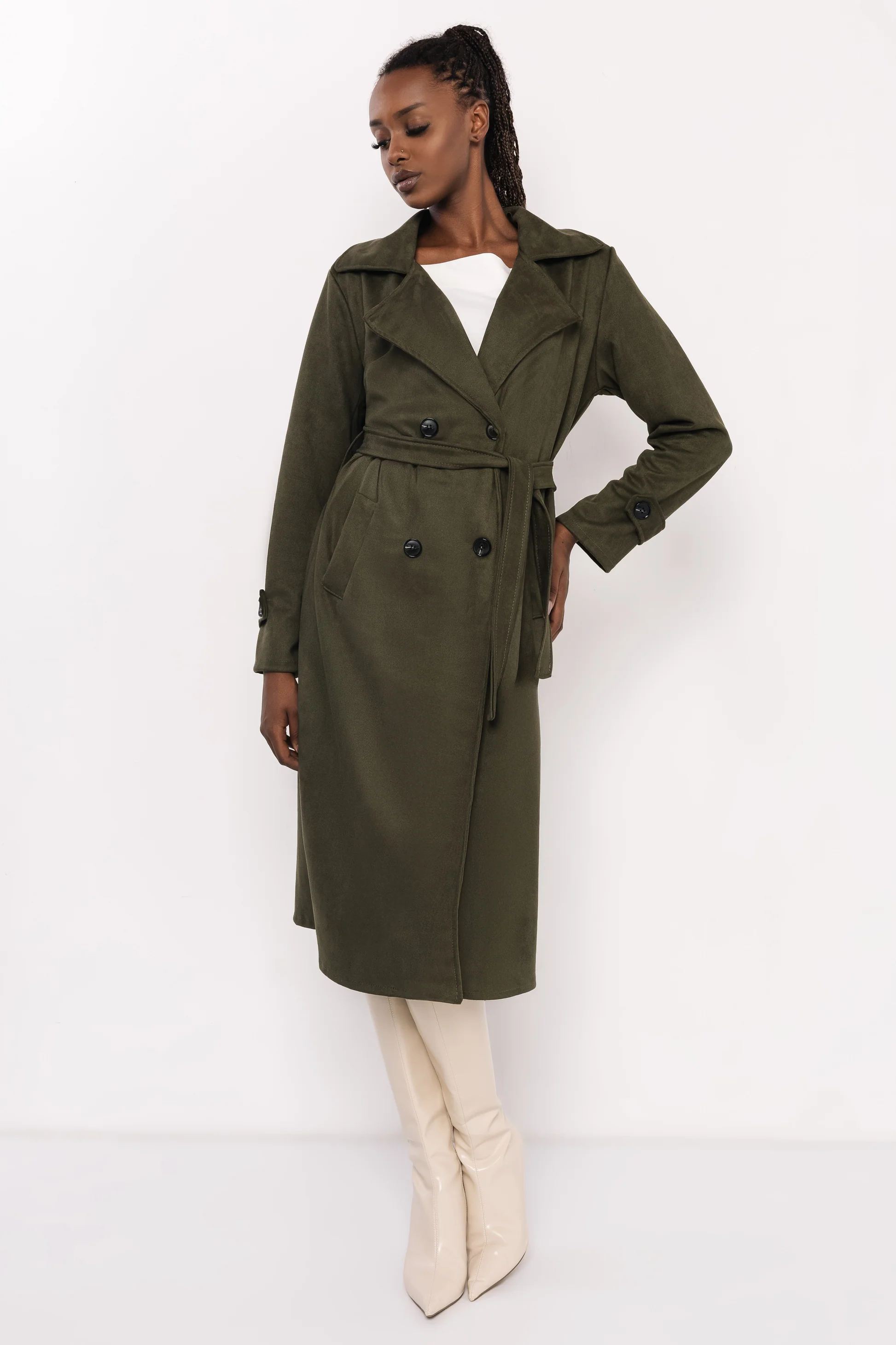 AMNESIA Drina művelúr kabát/khaki