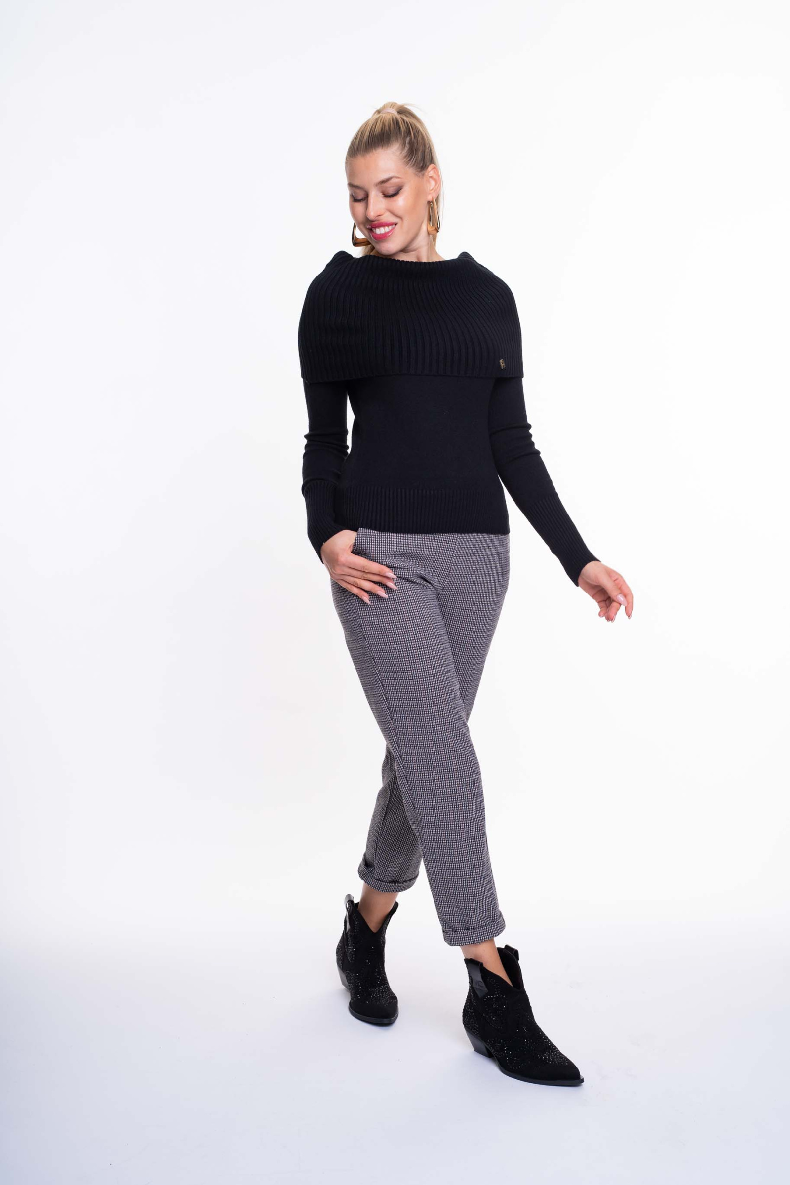 MAYO CHIX Rubic kötött pulóver/fekete