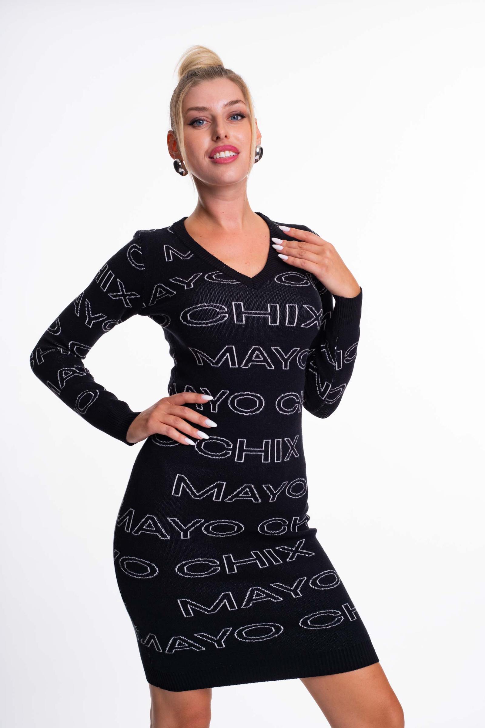 MAYO CHIX Plum kötött ruha