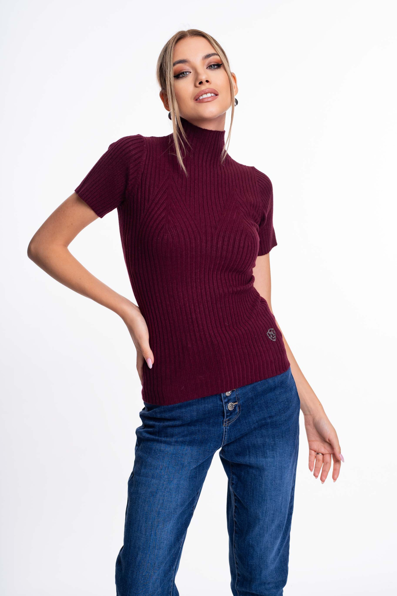 MAYO CHIX Union kötött pulóver/burgundi