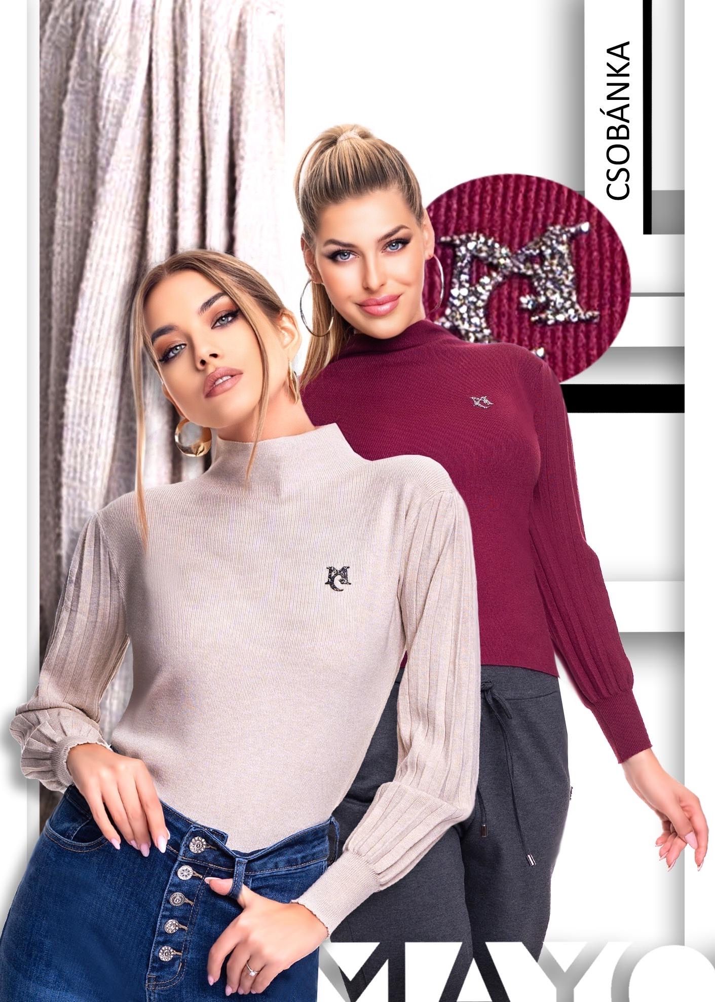 MAYO CHIX Csobánka kötött pulóver/bézs