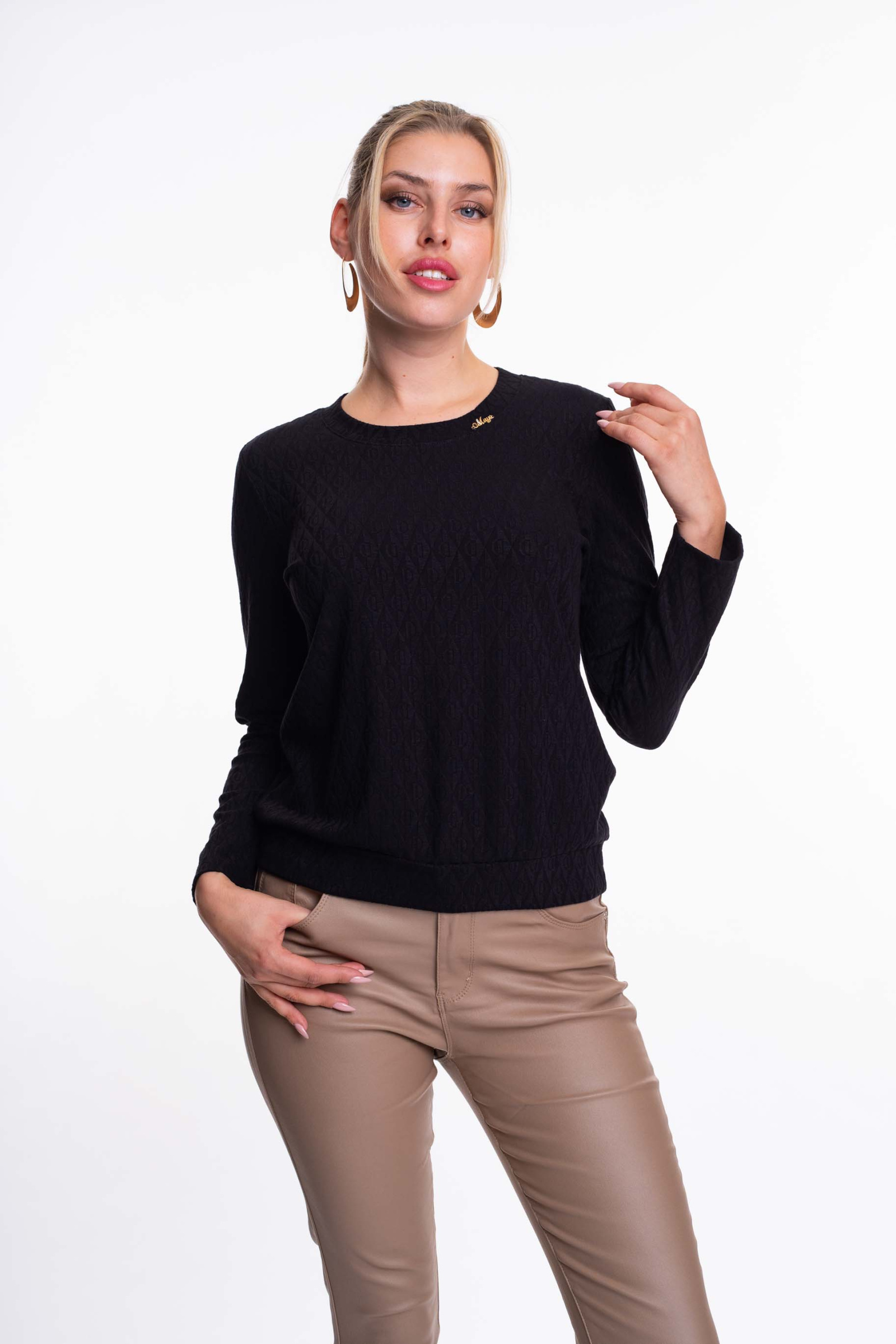 MAYO CHIX Pilar mintás felső/fekete