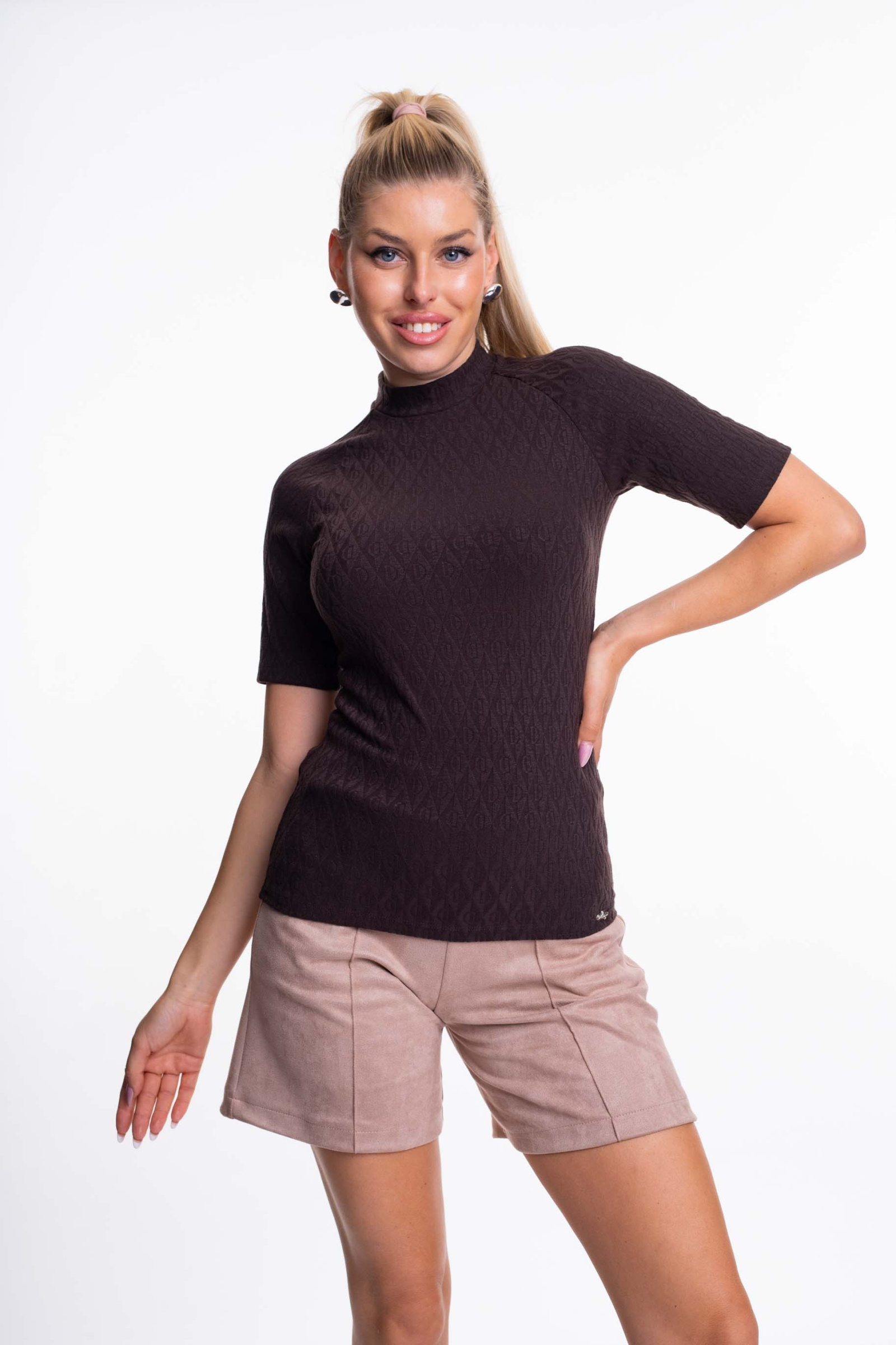 MAYO CHIX Glasgow mintás garbó/csokoládé