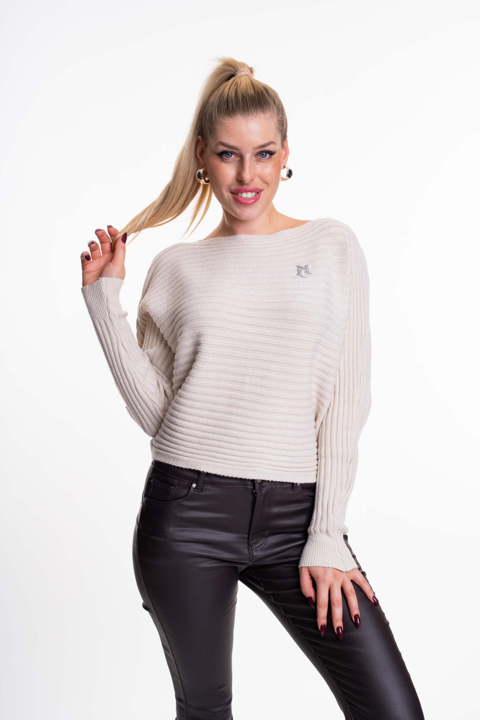 MAYO CHIX Bump kötött pulóver/bézs