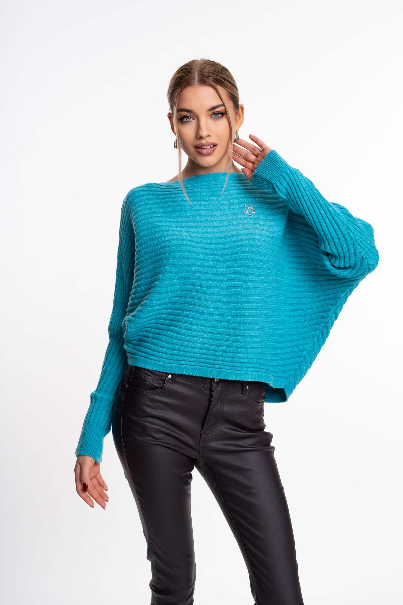 MAYO CHIX Bump kötött pulóver/türkiz