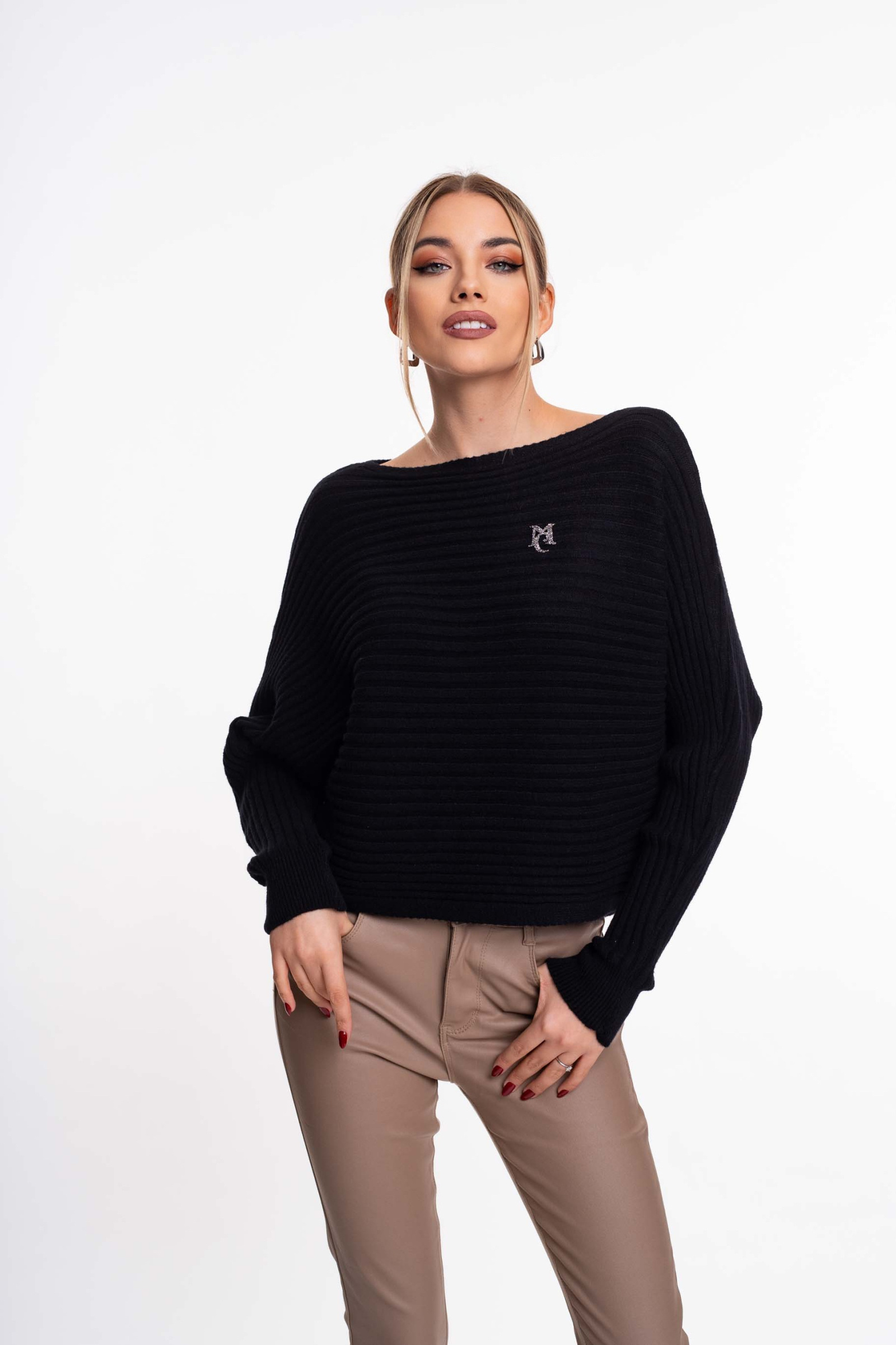 MAYO CHIX Bump kötött pulóver/fekete