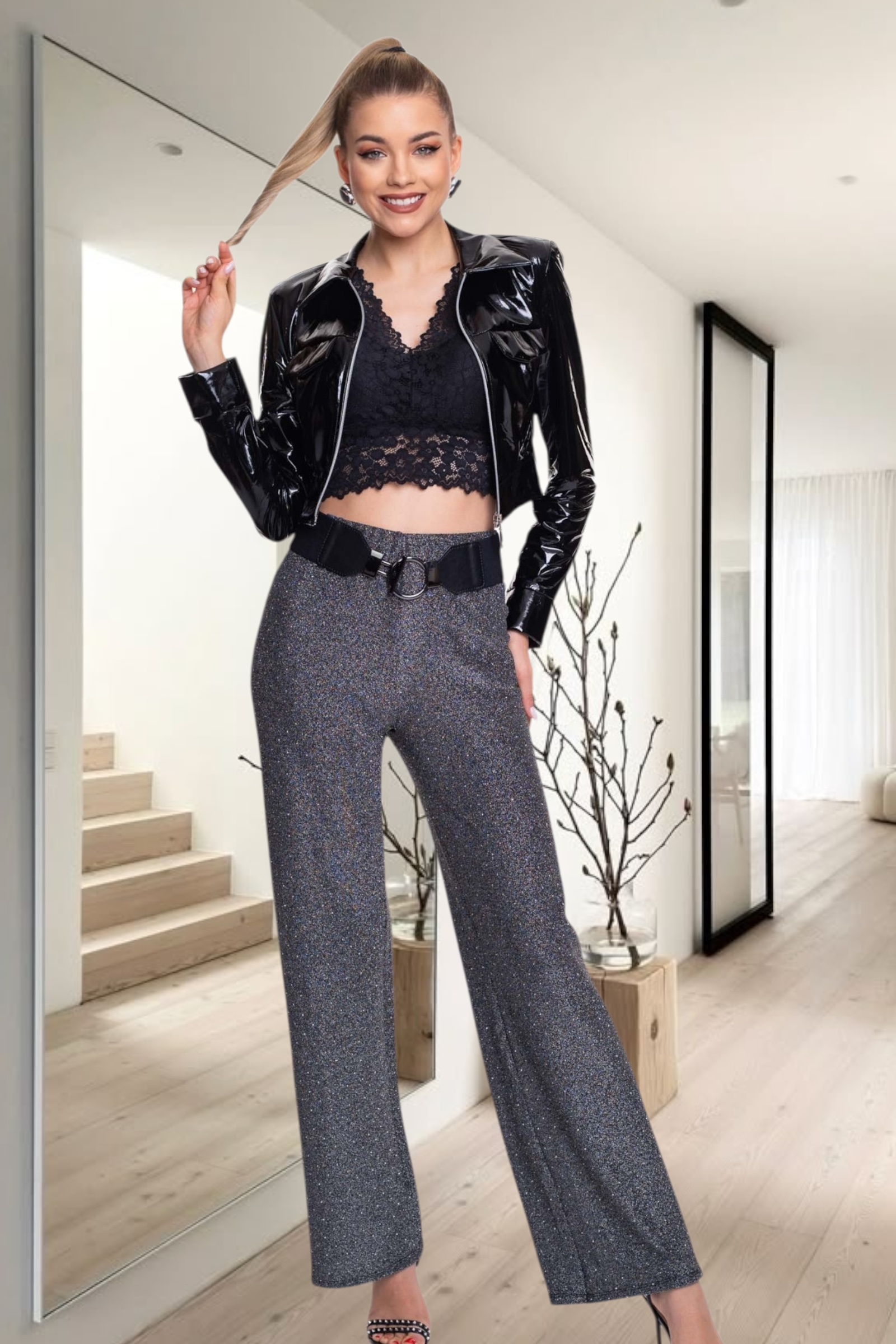 MAYO CHIX Capricorno alkalmi nadrág/ezüst