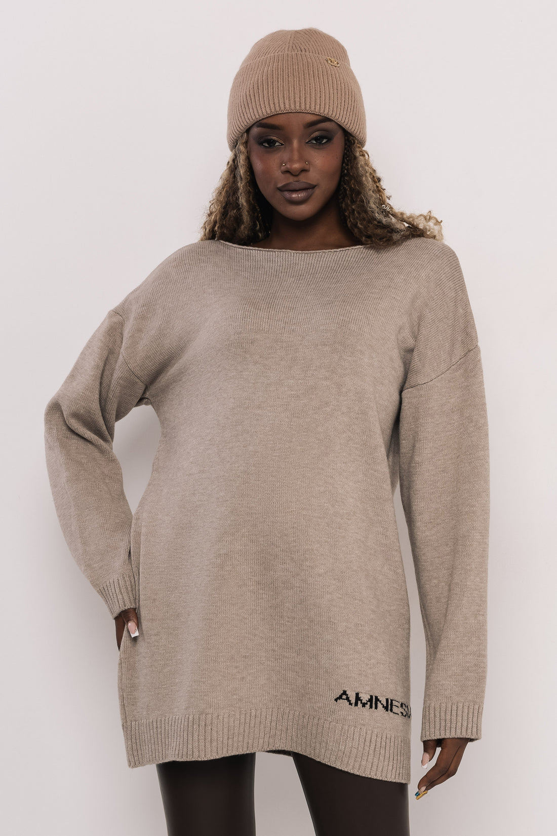 AMNESIA Toful tunika/taupe