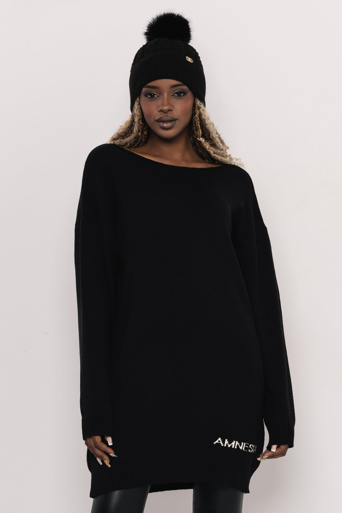 AMNESIA Toful tunika/fekete