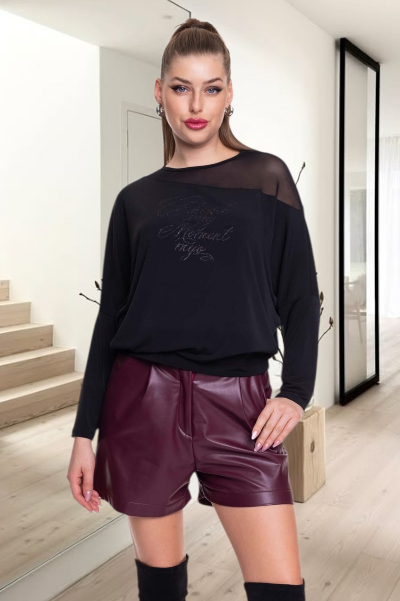 MAYO CHIX Trixi alkalmi tunika/fekete