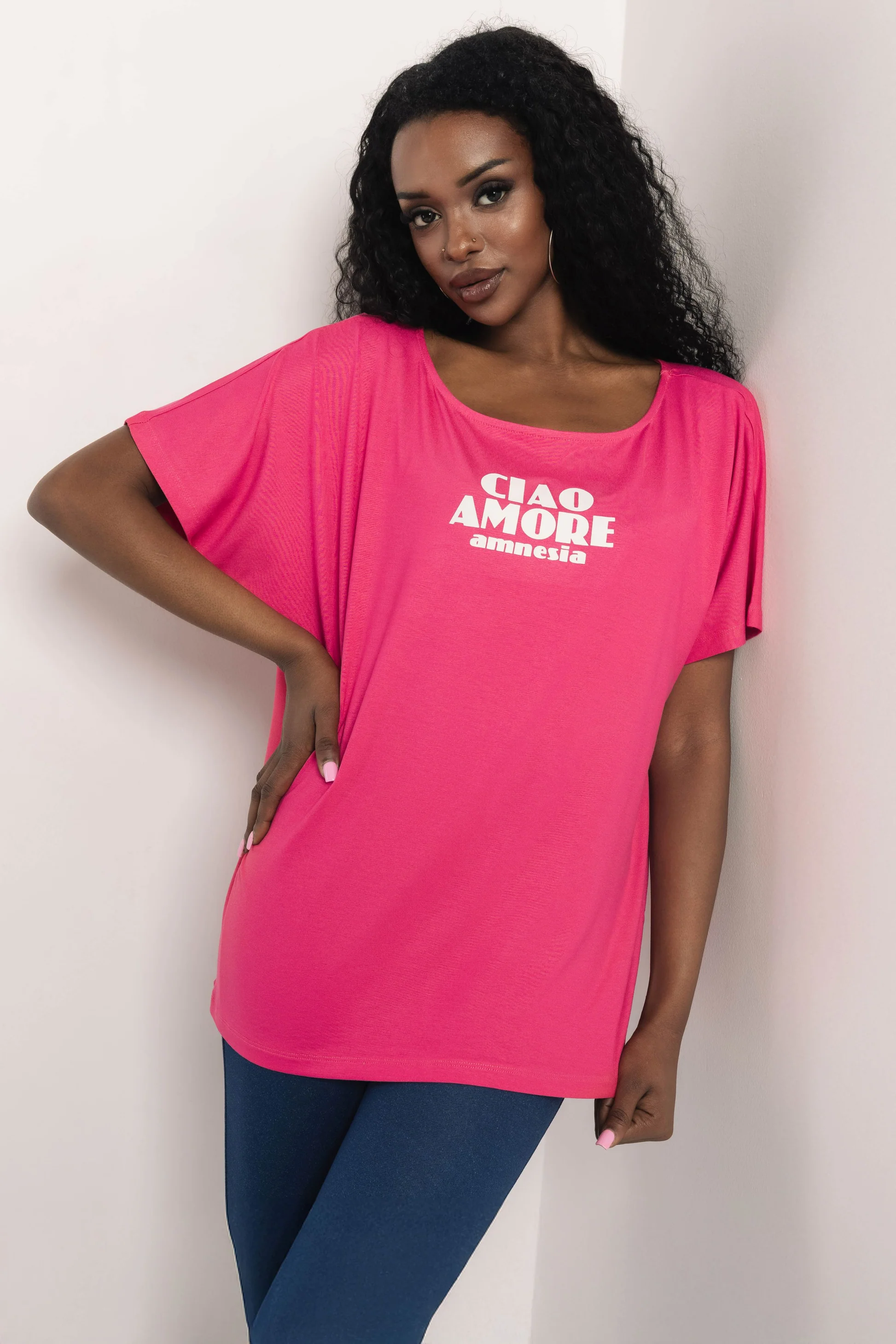 AMNESIA Lasin felső/neon pink