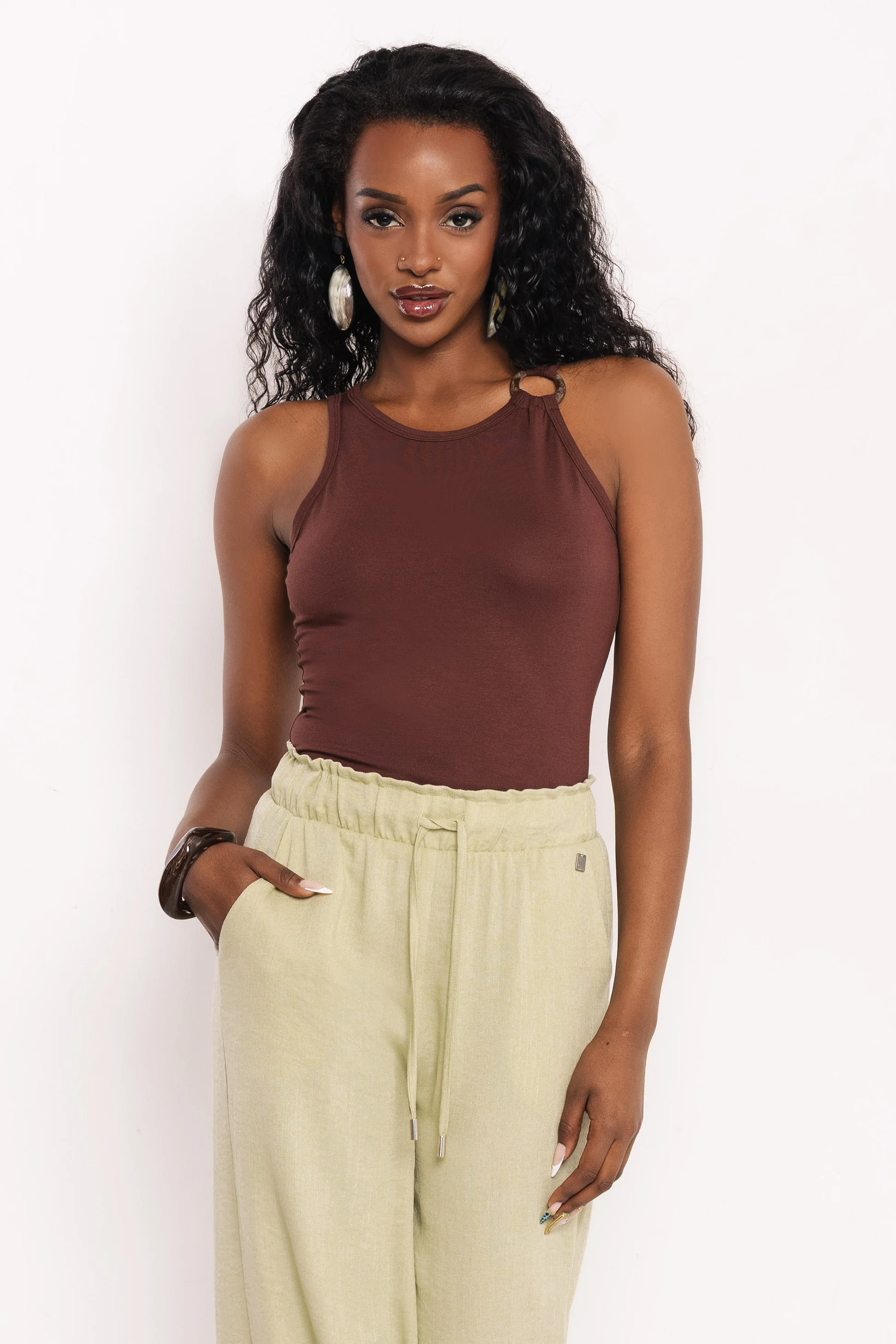 AMNESIA Jama top/gesztenye